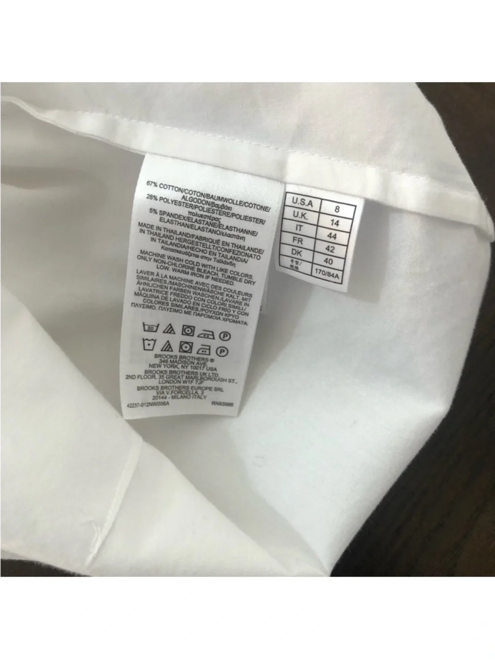 NEW Brooks Brothers Elegant White Ruffled trim collar Cotton/ Stretch Top 8
